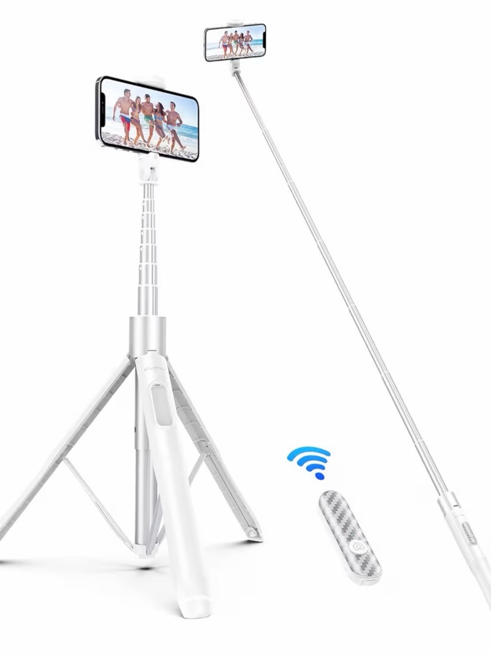 ATUMTEK 60" Selfie Stick Tripod - White